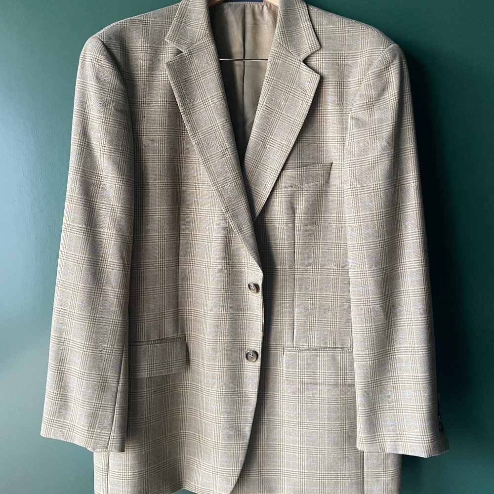 Alan Flusser Wool Mens Sport Coat Blazer Size 41 Regular